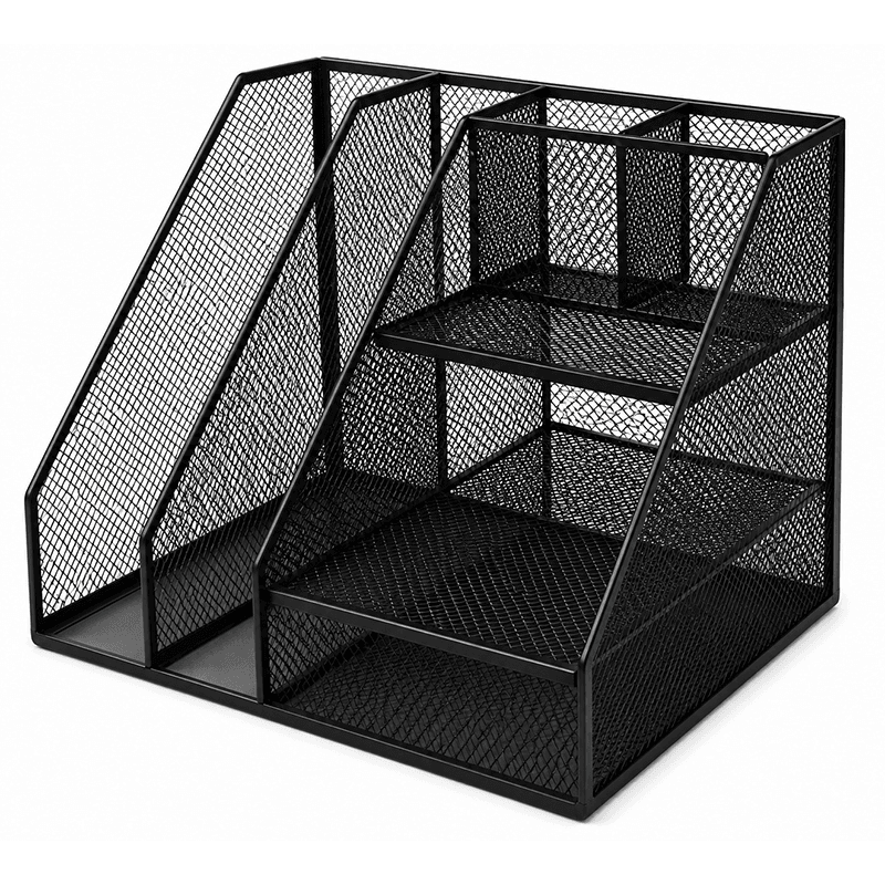 Organizador de Secretária Multifuncional M&G Metal Mesh Preto